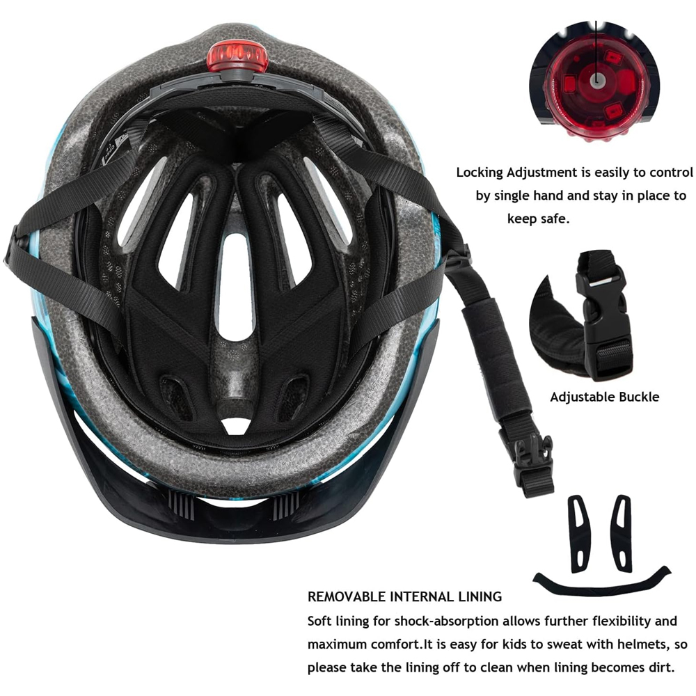 Kids Bike Helmet with LED Ligh - Cycling Safety Gear For Kids 评论和价格