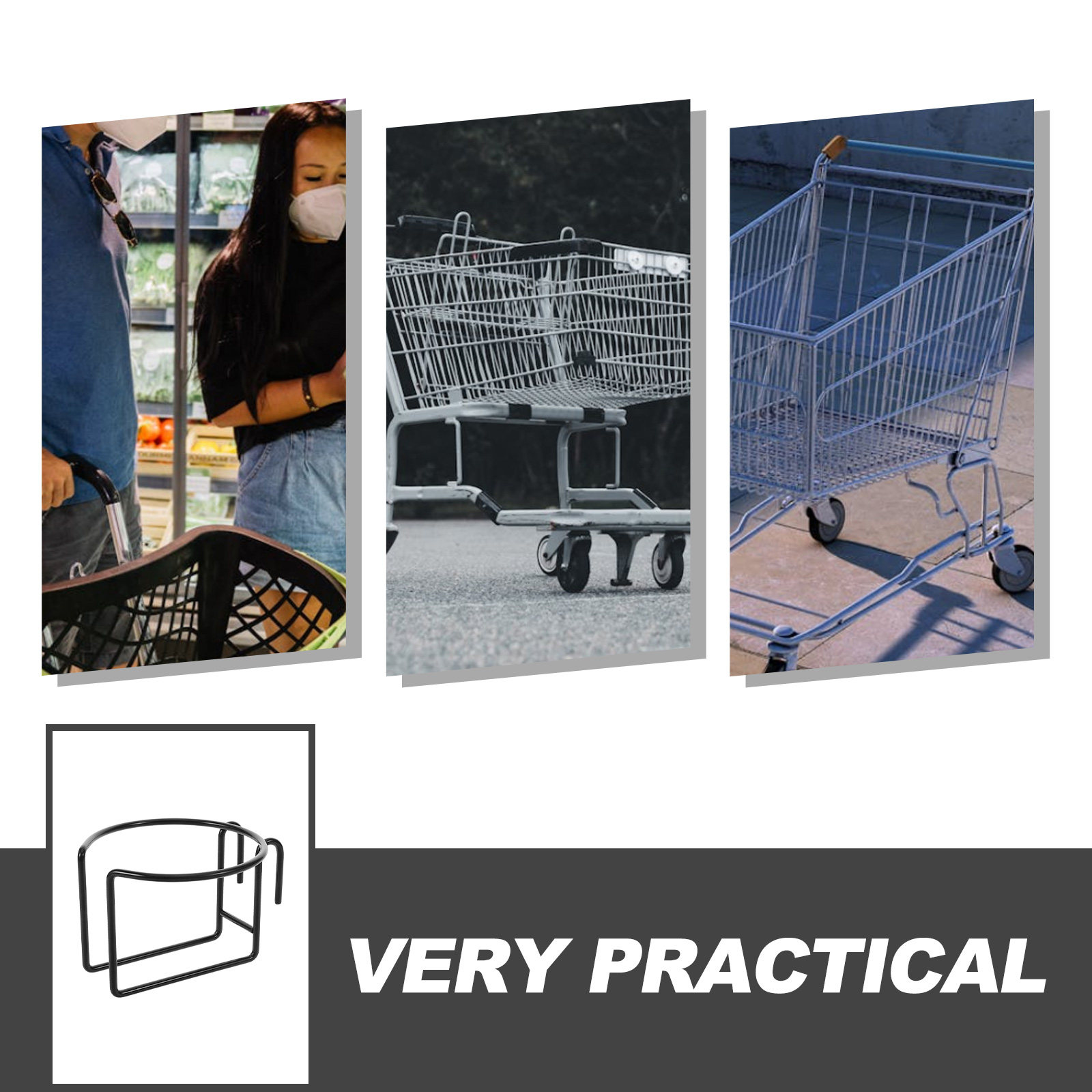 2Pcs Portable Shopping Cart Cu - Water Bottle Holder 评论和价格