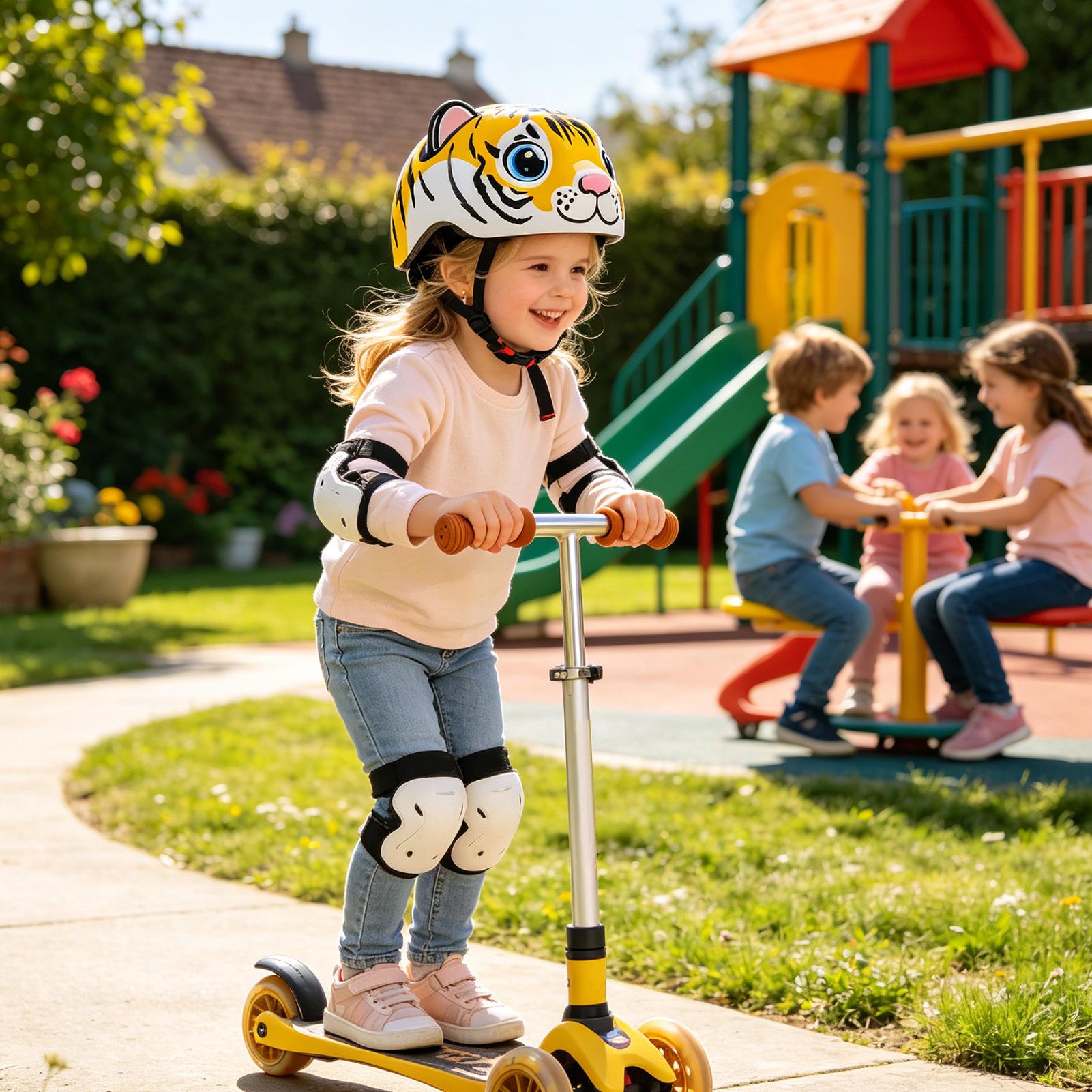 Kids Helmet Tiger Pattern Adju - Cycling Safety Gear For Kids 评论和价格