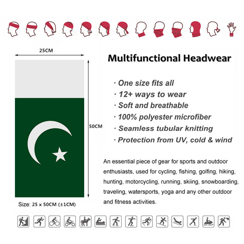 Pakistan Flag Bandana Neck Cov - Cycling Gear Pakistan 评论和价格