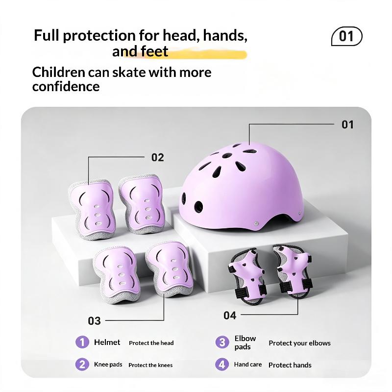 7/6Pcs Kids Safety Helmet Knee - Cycling Safety Gear For Kids 评论和价格