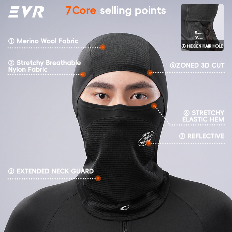 EVR Winter Wool Face Mask Neck - Cycling Gear Pas 评论和价格